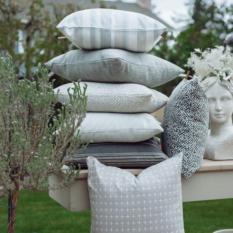 Beige Outdoor Pillow Cover | Caleb