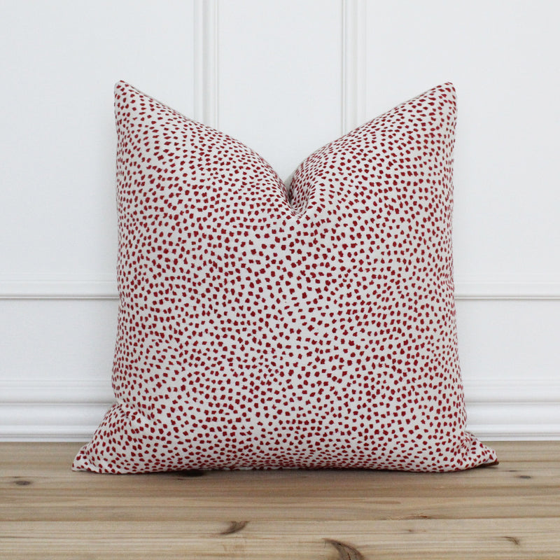 Red Dot Pillow Cover • Red Spot Pillow • Red 20x20 Textured Pillow • Custom Designer Pillow • Decorative Pillows • Lumbar Pillow | Destiny