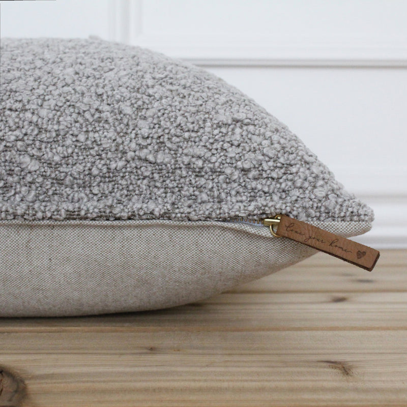 Gray Textured Pillow Cover | Raleigh