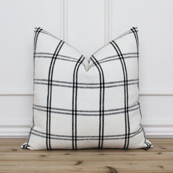 White and Black Plaid Pillow Cover • Farmhouse Pillow Cover • Modern Pillow Cover • Decorative Throw Pillow • Lumbar Pillow | Matilda