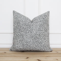 Black and White Dot Pillow Cover • Black Polka Pillow • Textured Pillow • Designer Pillow • Decorative Accent Pillow • Lumbar Pillow | Penny