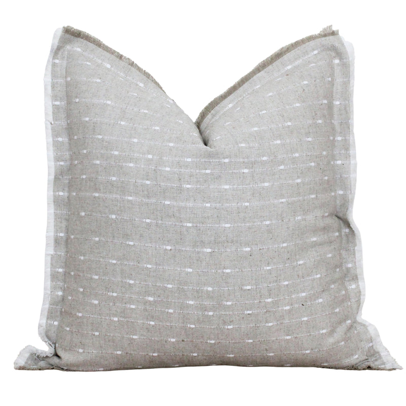 White Dotted Fringe Pillow Cover