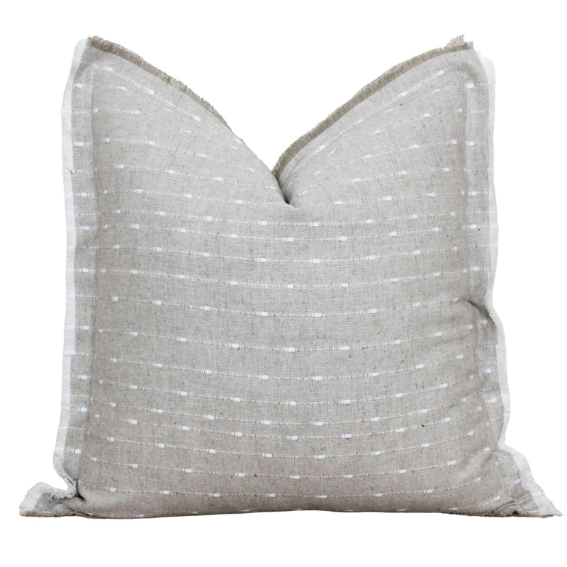 Seafoam Dotted Fringe Pillow Cover