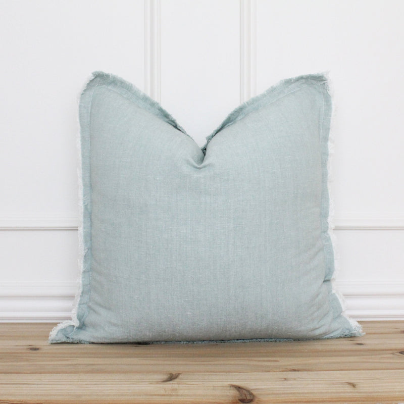 Seafoam Green Fringe Pillow Cover - Main Image