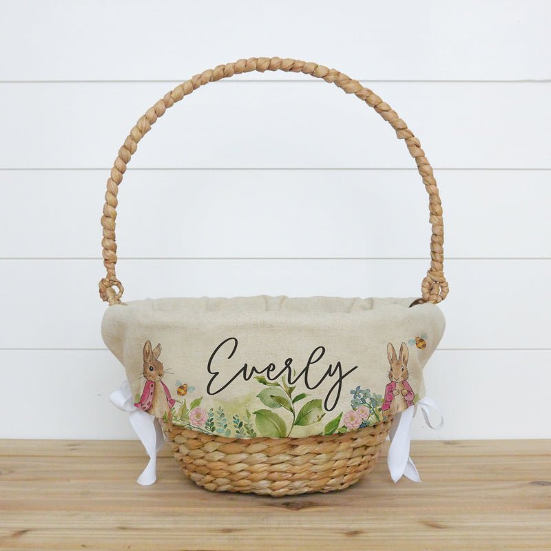 Flopsy Personalized Easter Basket Liner • Peter Rabbit Easter Basket Liner • Monogram • Custom Easter Basket Liner for Girl | Flopsy