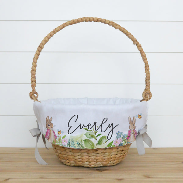 Flopsy Personalized Easter Basket Liner • Peter Rabbit Easter Basket Liner • Monogram • Custom Easter Basket Liner for Girl | Flopsy
