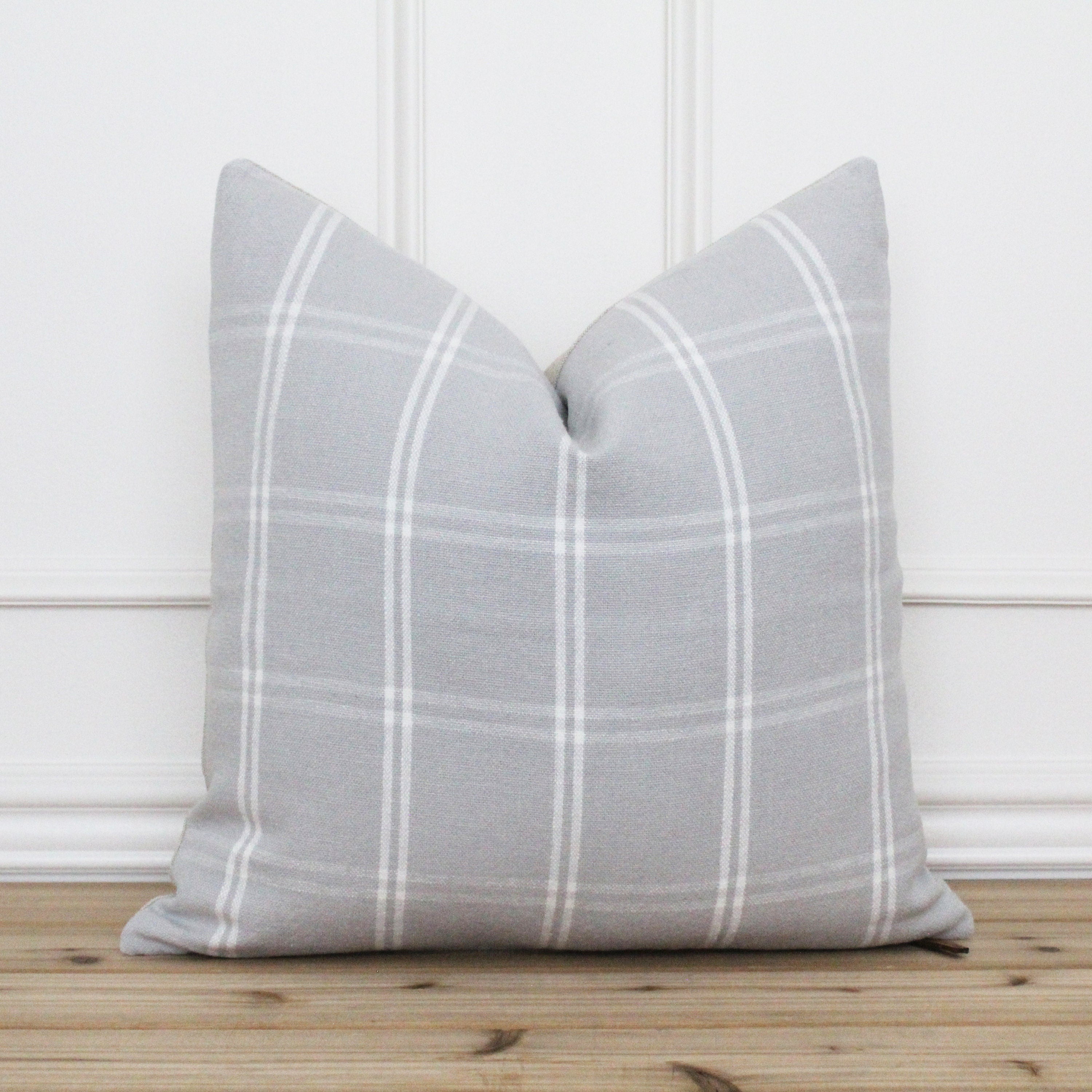 Gray and White Plaid Pillow Cover Stella Porter Lane Home