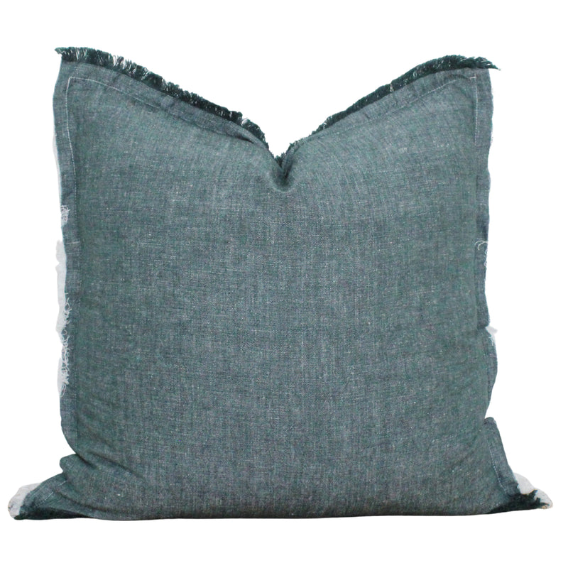 Stone Gray Fringe Pillow Cover