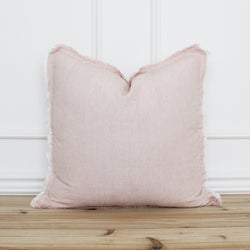 Blush Pink Fringe Pillow Cover