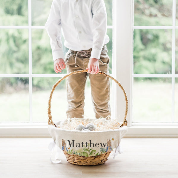 Peter Rabbit Personalized Easter Basket Liner • Custom Easter Basket Liner • Monogram • Easter Basket Liner for Boy or Girl | Peter Rabbit