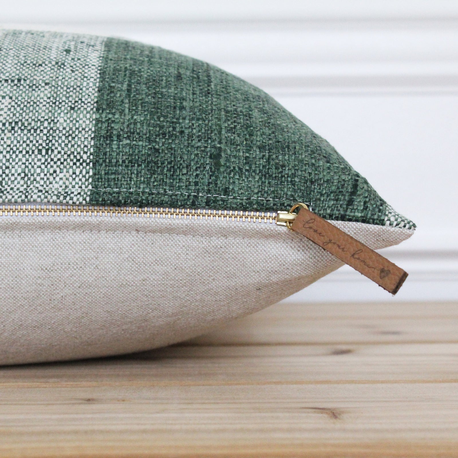 Green plaid pillow best sale