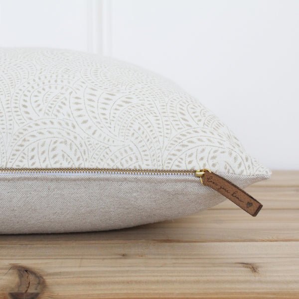 Neutral Hand Block Pillow Cover | Jenny