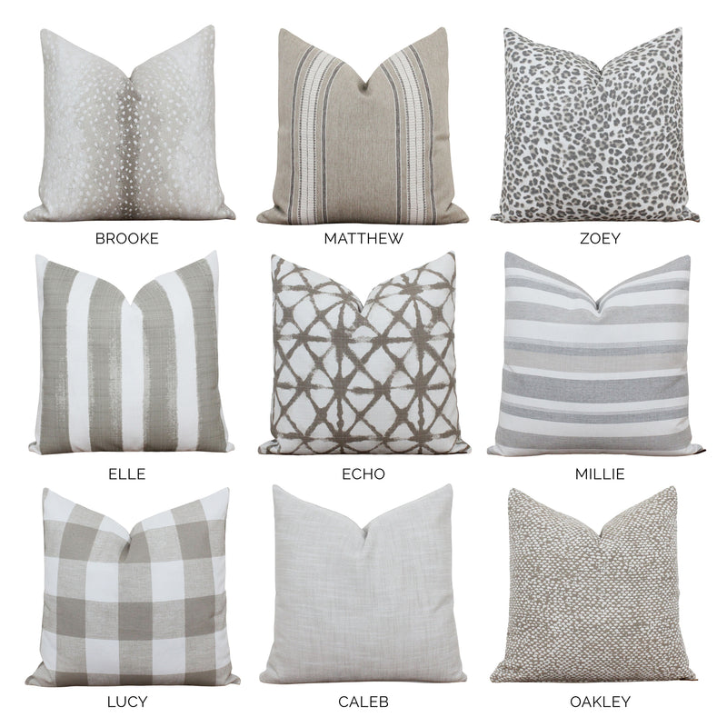 Beige Outdoor Pillow Covers • Tan Outdoor Cushion Cover • Stripe Pillows • Patio Pillows • Indoor Outdoor Pillows • Leopard Outdoor Pillows
