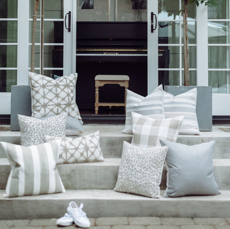 White and Black Outdoor Pillow Cover | Margo