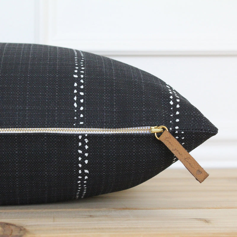 Black Stripe Outdoor Pillow Cover | Cammie