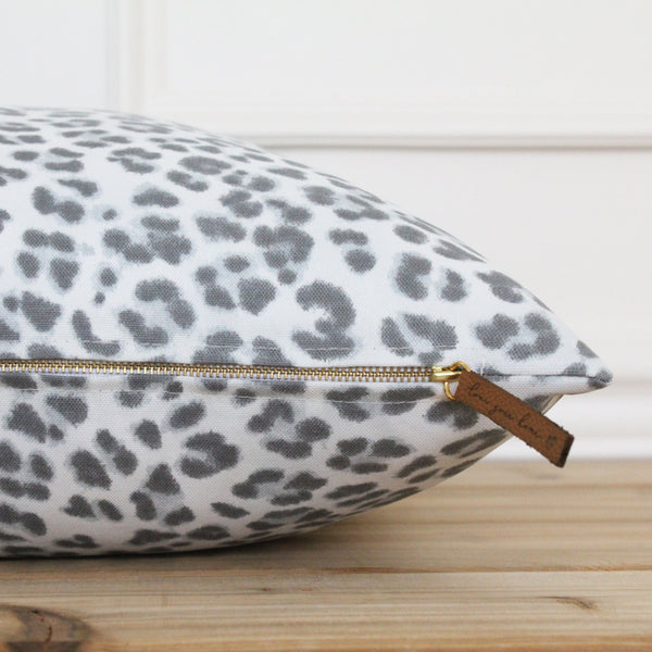 Gray Leopard Outdoor Pillow Cover | Sunday