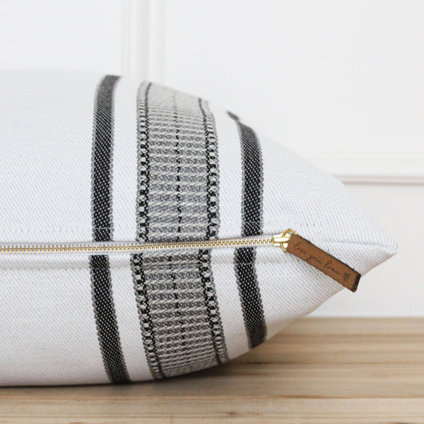 White Stripe Outdoor Cushion Cover | Tanner