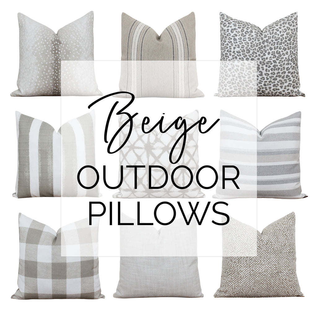 Black and clearance beige outdoor pillows