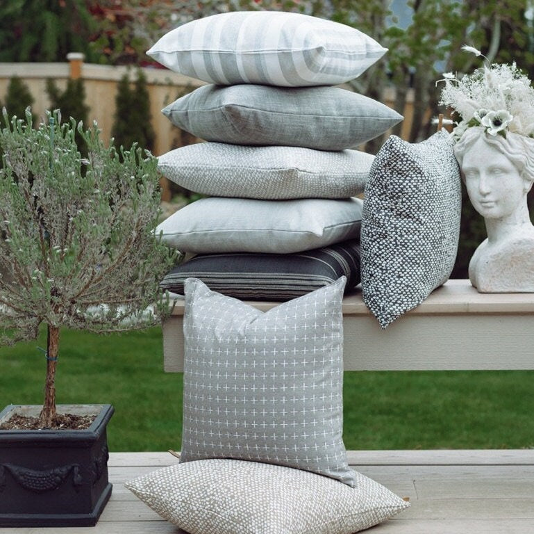 Beige Outdoor Pillow Covers • Tan Outdoor Cushion Cover • Stripe Pillows • Patio Pillows • Indoor Outdoor Pillows • Leopard Outdoor Pillows