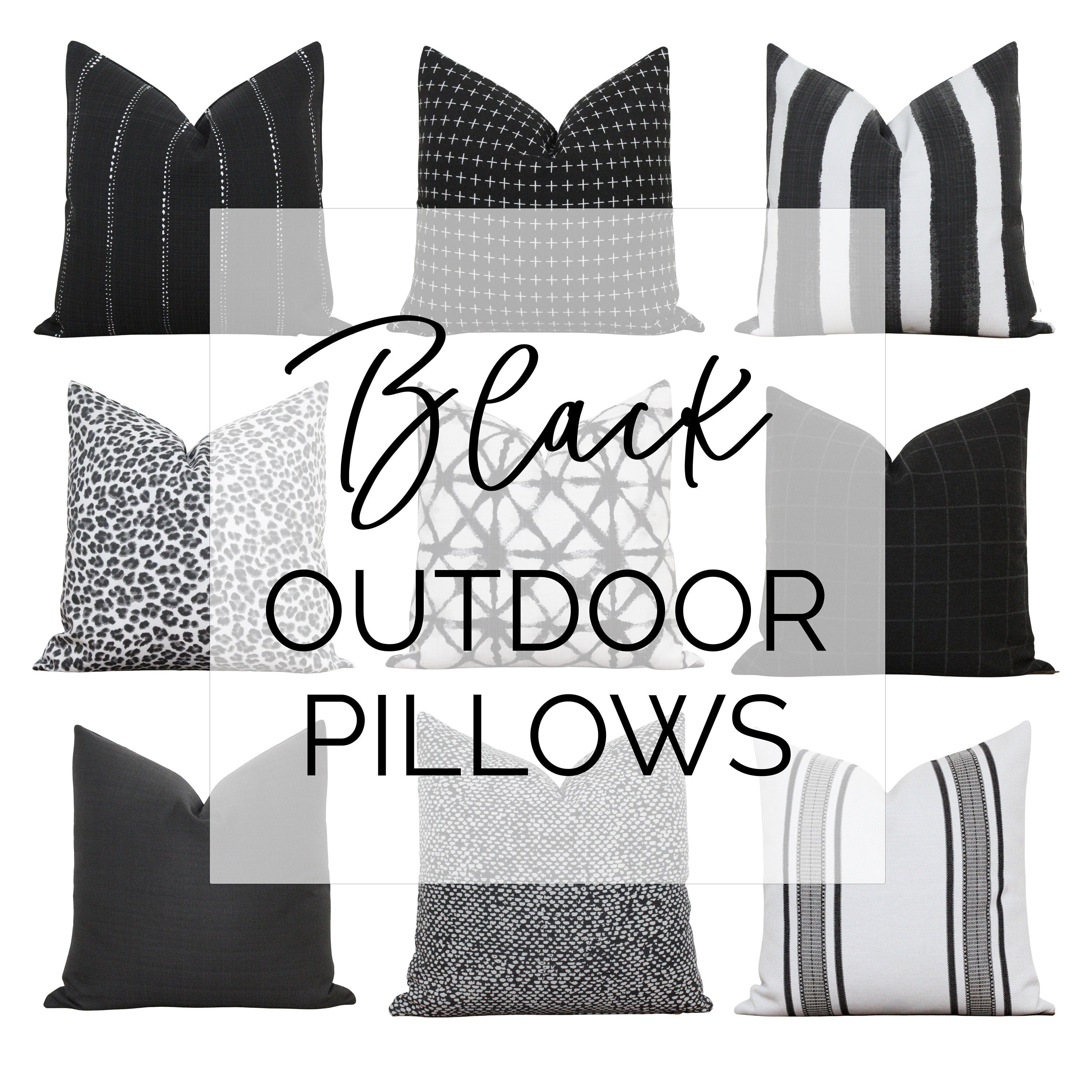 Black Outdoor Pillow Covers Porter Lane Home