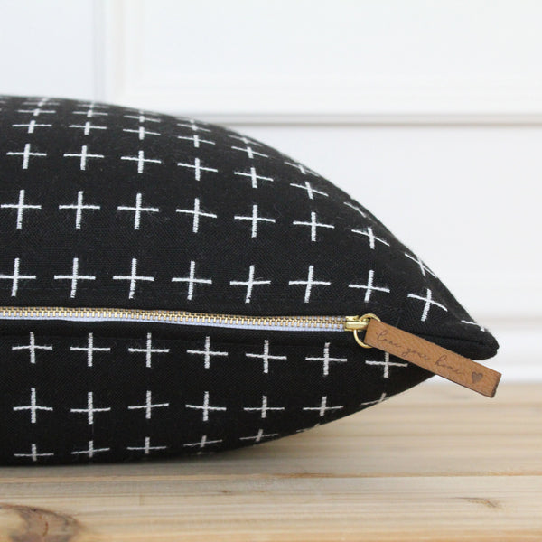Black Geometric Outdoor Pillow Cover | Jace