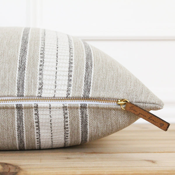 Beige Stripe Outdoor Pillow Cover | Matthew