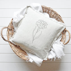 Birth Month Flower Fringe Pillow Cover