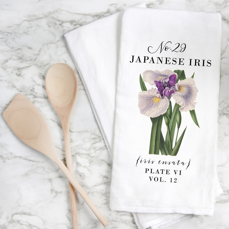 Botanical Japanese Iris Tea Towel