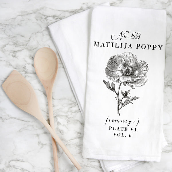 Botanical Matilija Poppy Tea Towel