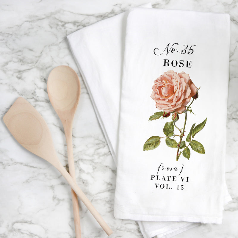 Botanical Rose {Style 2} Tea Towel